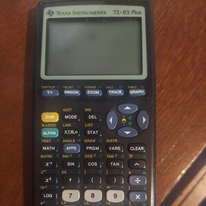 Texas Instruments TI-83 Plus Black Graphing Calculator with Blue and Yellow Keys